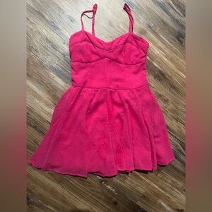 Jepna barbiecore hot pink xsm romper, sweetheart bodice, flowy lined skirt/short
